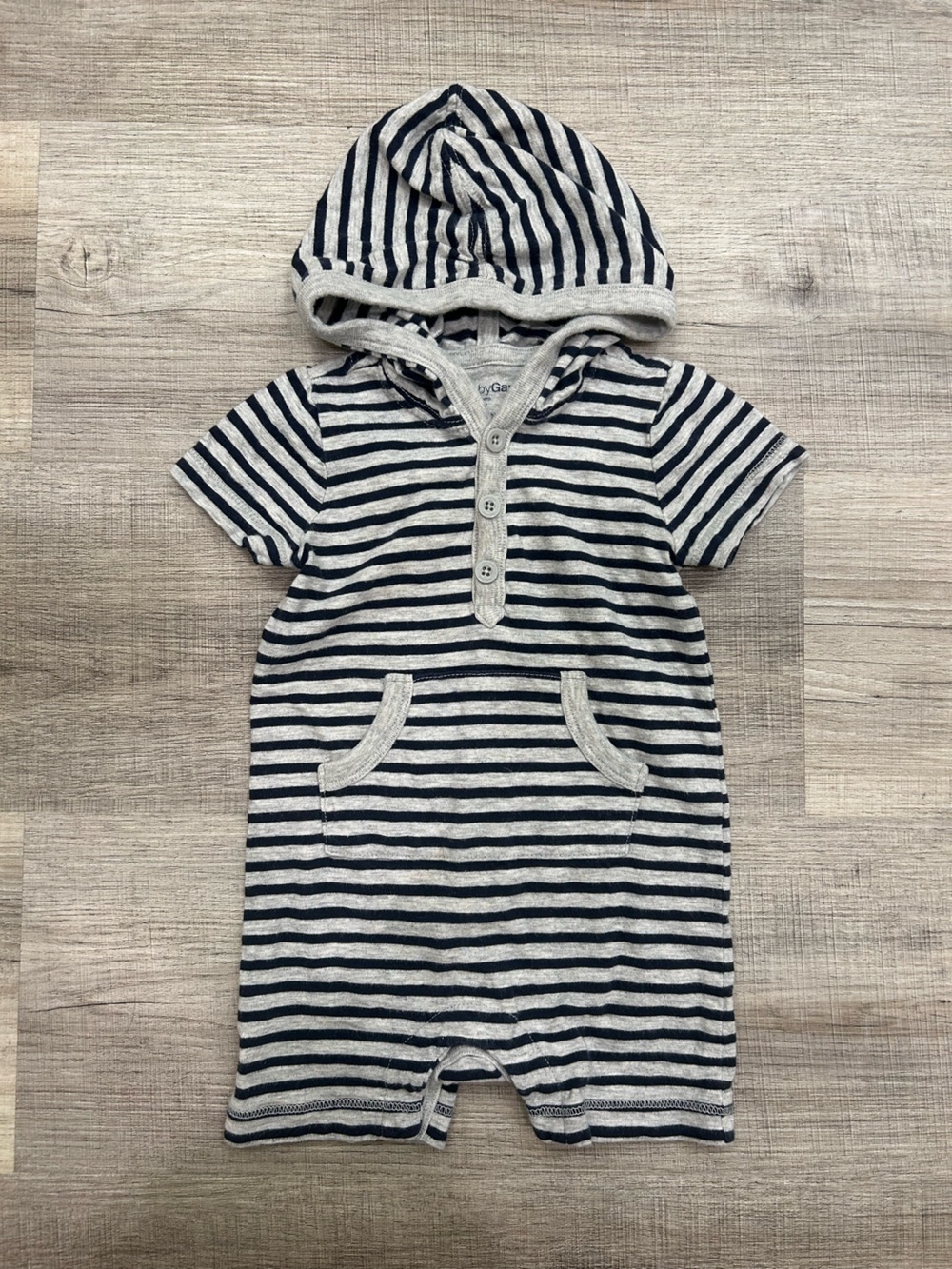GAP Baby Striped Hooded Romper